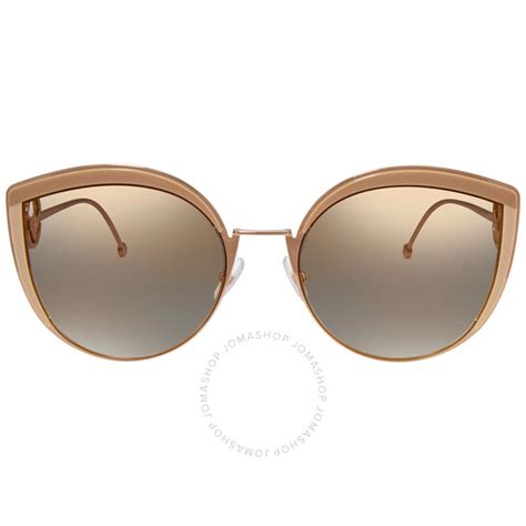 fendi 0290 s|Fendi Gold Mirror Cat Eye Ladies Sunglasses FF 0290/S 0IJS.